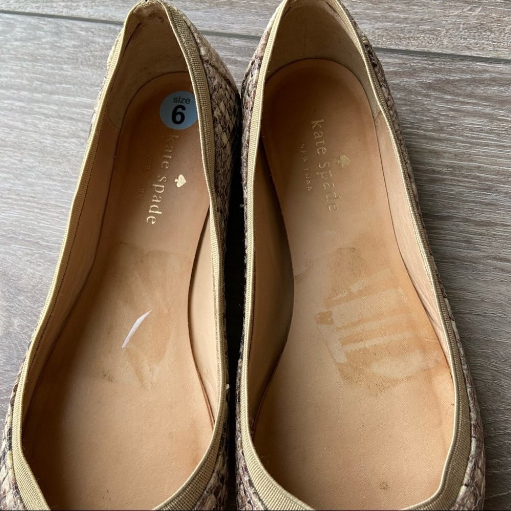 Kate Spade Snakeskin Leather Ballet Flats - Picture 4 of 12